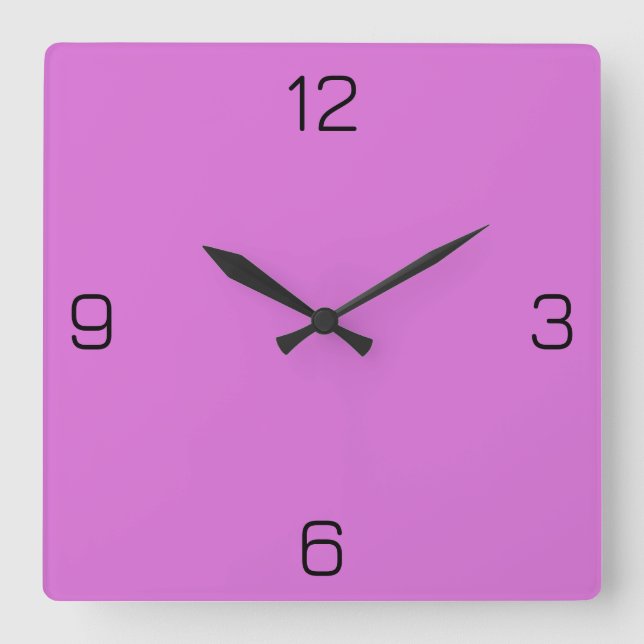 Orchid Purple DA70D6 - Option to Add Name Square Wall Clock (Front)