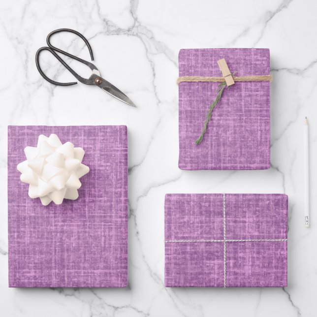 Orchid Purple Linen Wrapping Paper Sheet (Front)