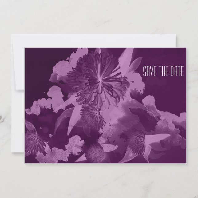 Orchid Purple Wedding Save the Date Invitations (Front)