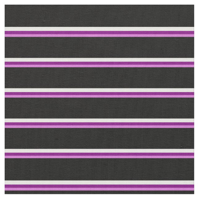Orchid, Purple, White & Black Pattern Fabric (Close Up)