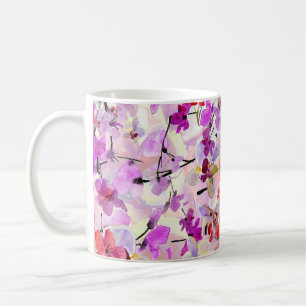 Orchid-Sakura Watercolor Backgrounds Coffee Mug