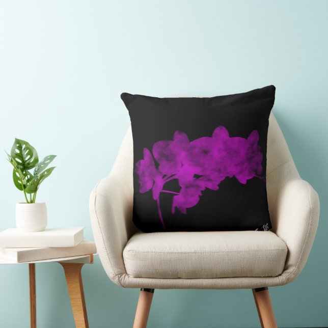 Orchid shadow on a dark background cushion (Chair)