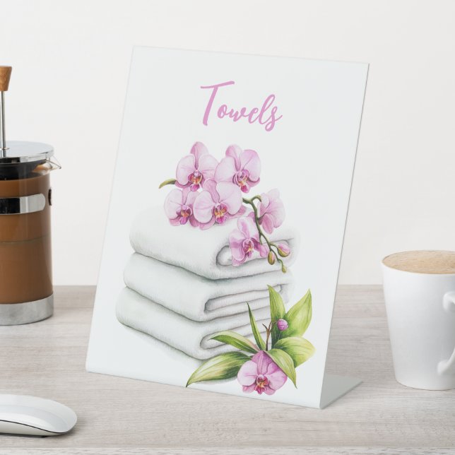 Orchid Spa Resort | Towels Pedestal Sign (In SItu)