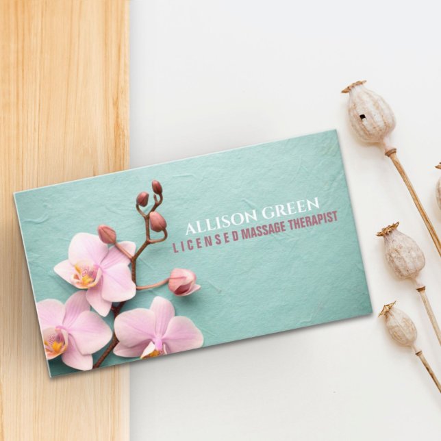 Orchid SPA Salon Aromatherapy Massage Therapist  Business Card (Creator Uploaded)