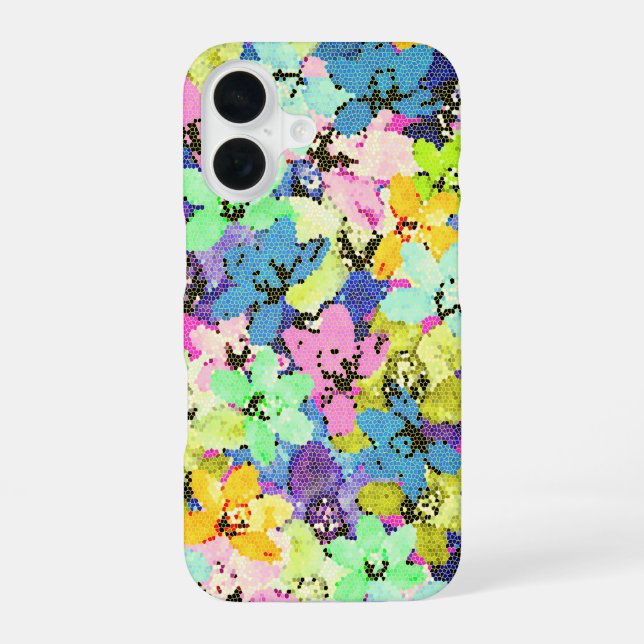 Orchid Stain Glass Effect,  iPhone 16 Case (Back)