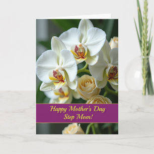 Orchid Step Mum Day Message Card