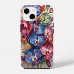 Orchid Symphony – Vibrant Floral Art in Rich Colou iPhone 14 Case