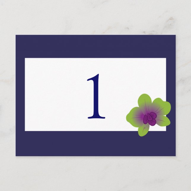 Orchid Table Number Postcard (Front)