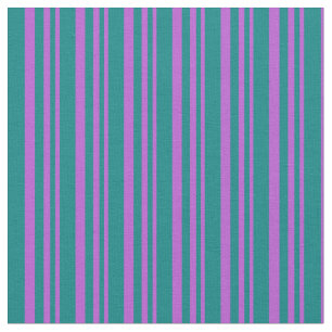 Orchid & Teal Stripes Pattern Fabric