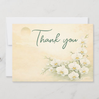 Orchid Thank You Card – Ivory White Floral Design