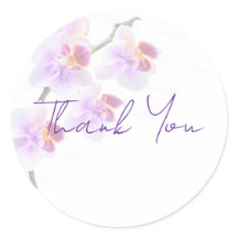 Orchid Thank You Stickers