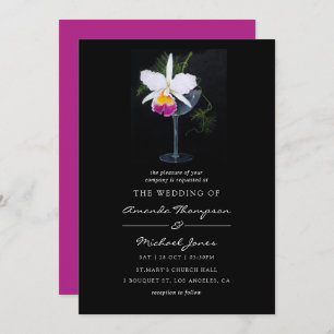 Orchid-Themed Wedding Invitation