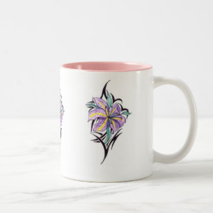 orchid two-toned ceramic mug