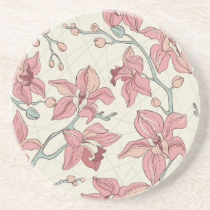Orchid Vintage Pattern: Elegant Paper Coaster
