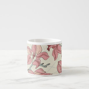 Orchid Vintage Pattern: Elegant Paper Espresso Cup