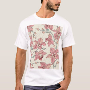 Orchid Vintage Pattern: Elegant Paper T-Shirt