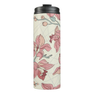Orchid Vintage Pattern: Elegant Paper Thermal Tumbler