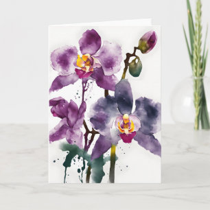 Orchid - Watercolor flowers Card
