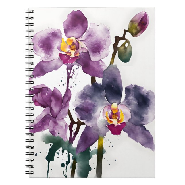 Orchid - Watercolor flowers Notebook (Front)