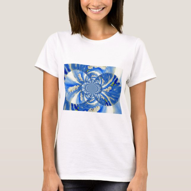Orchid Watercolor painting, breeze, Clouds Mandala T-Shirt (Front)