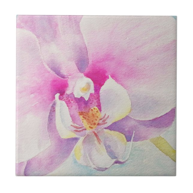 Orchid Watercolor Tile (Front)