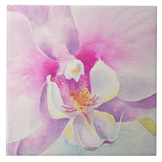 Orchid Watercolor Tile (Front)