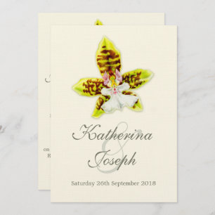 Orchid wedding flower painting invitation