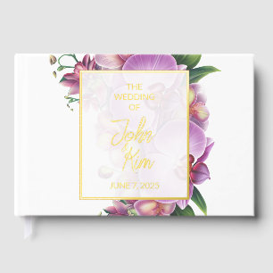 Orchid Wedding Foil Guest Book