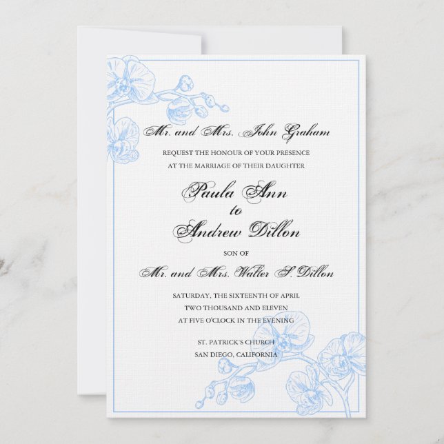 Orchid Wedding Invitation (Front)