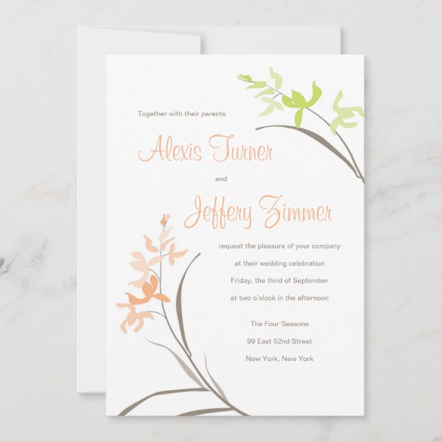 Orchid Wedding Invitation (Front)