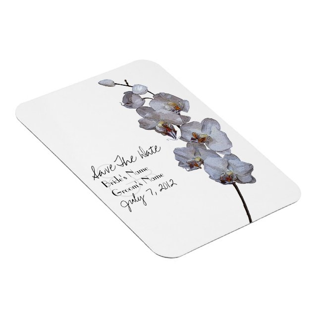 Orchid Wedding Save The Date Magnet (Right Side)