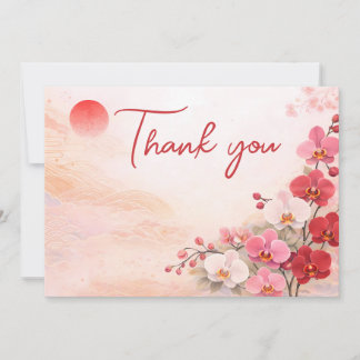 Orchid wedding Thank You Card – Pink Floral Design