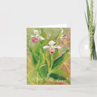 Orchid When is the dance? Note Card