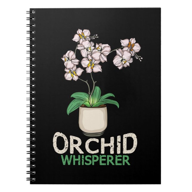 Orchid Whisperer Plant Lover Women Florist Orchid Notebook (Front)