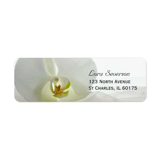 Orchid White and Veil Wedding Return Address Label