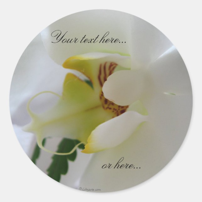 Orchid White Flower Stickers / Wedding Stickers (Front)