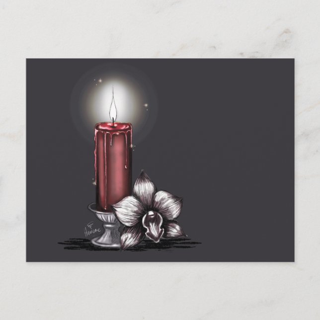 Orchid with Candle Postcard (Front)