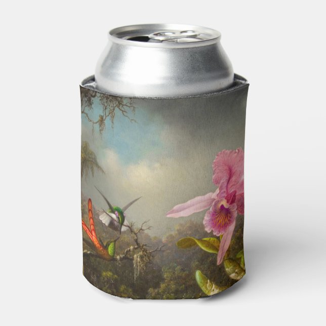 Orchid with Two Hummingbirds Heade Can Cooler (Can Front)