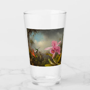 Orchid with Two Hummingbirds Heade Glass