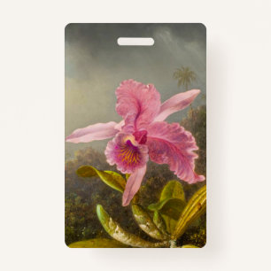 Orchid with Two Hummingbirds Heade ID Badge