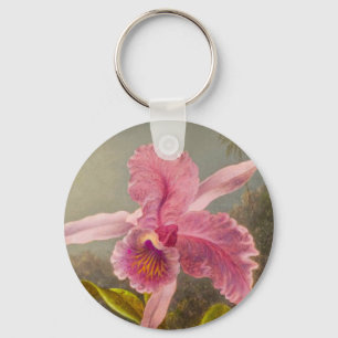 Orchid with Two Hummingbirds Heade Key Ring