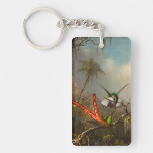 Orchid with Two Hummingbirds Heade Key Ring