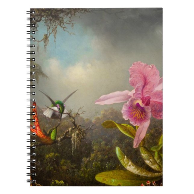 Orchid with Two Hummingbirds Heade Notebook (Front)