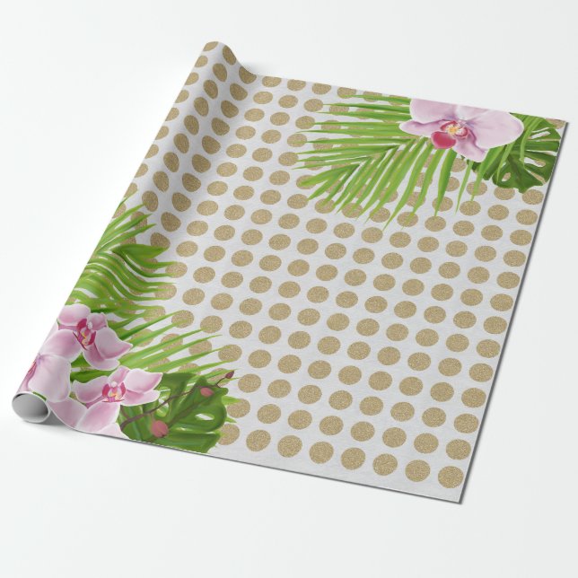 Orchid wrapping paper (Unrolled)