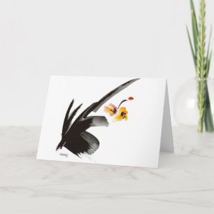 Orchid Yellow with Japanese Proverb Card