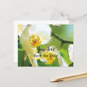 Orchidee white - watercolor design postcard