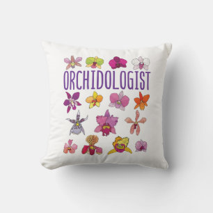Orchidologist Orchid Lover Orchids Flower Garden Cushion