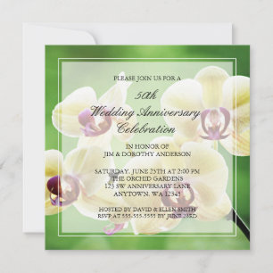 Orchids 50th Wedding Anniversary Invitations