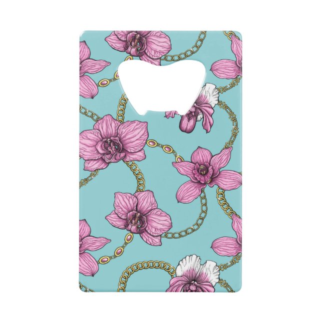 Orchids and chains, pink and blue (Front)