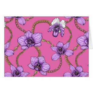 Orchids and chains, violet and pink